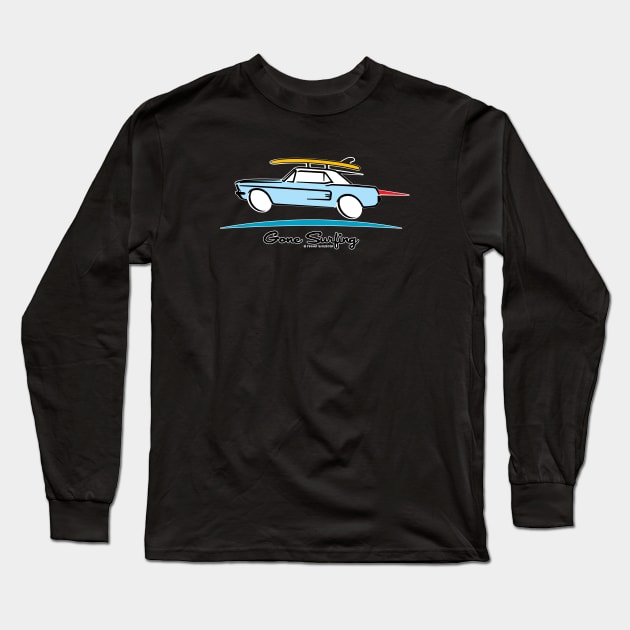 1967 Ford Mustang Hardtop Gone Surfing Long Sleeve T-Shirt by PauHanaDesign